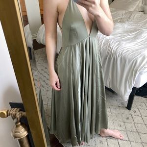 Asos Sage Green Satin Dress